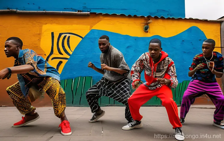 콩고 공화국의 음악과 전통 춤 - An intimate depiction of traditional Congolese musicians deeply engaged in playing their unique inst...